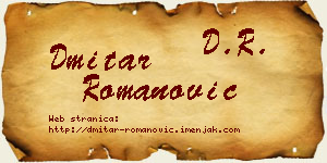 Dmitar Romanović vizit kartica